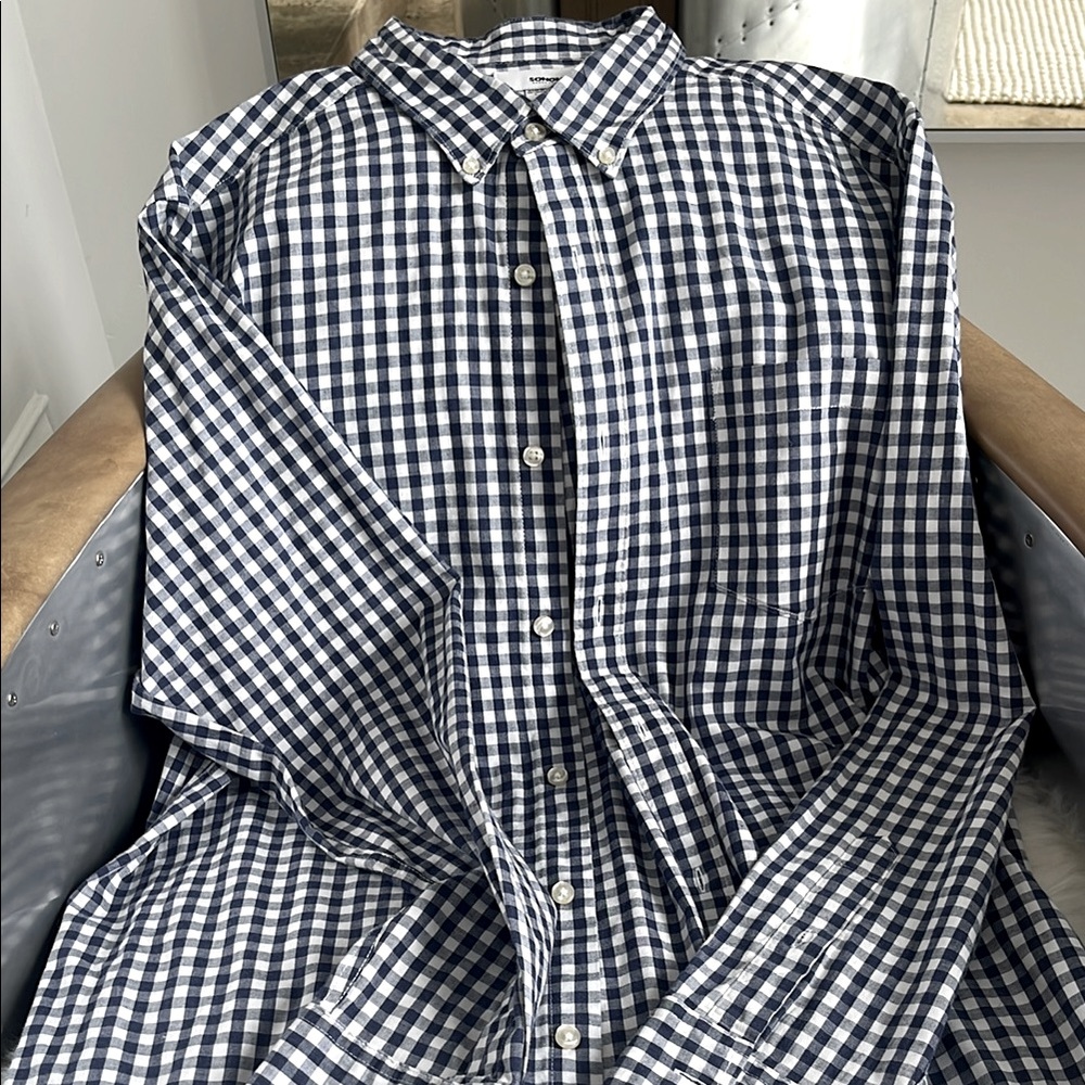 Sonoma Navy and White Gingham Shirt